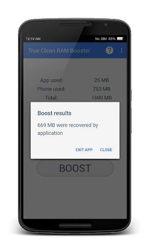 True Clean RAM Memory Booster screenshot 1