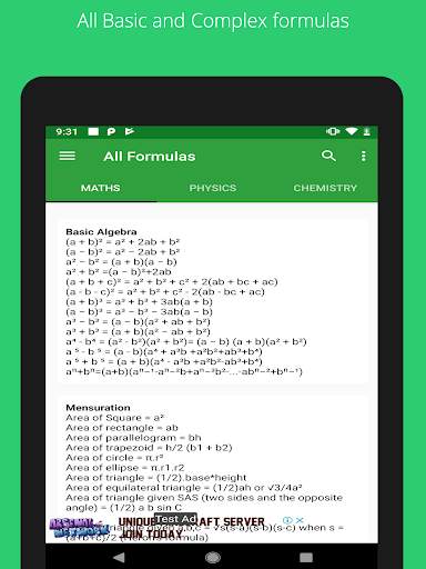 All Formulas screenshot 18