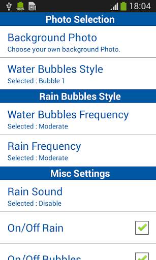Photo Rain Bubbles LWP screenshot 1