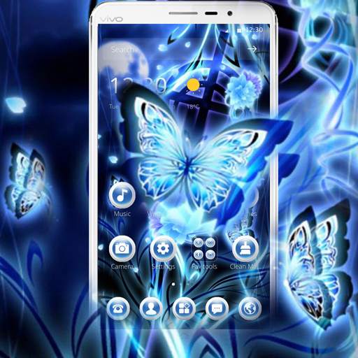 Blue Neon Butterfly Theme 1.1.2