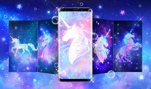 Galaxy Unicorn Shiny Glitter Theme screenshot 1