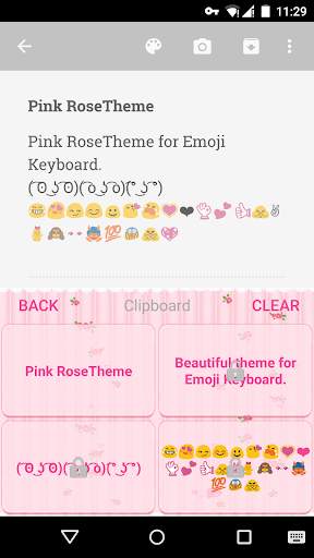 Pink Rose Emoji Keyboard Theme screenshot 4
