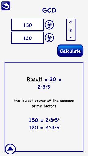 LCM GCD Calculator Prime Factor Math Numbers Lite screenshot 2