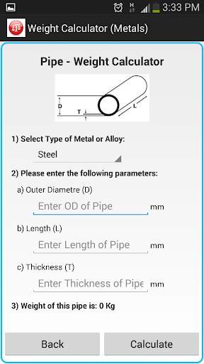 Weight Calculator (Metal) screenshot 5