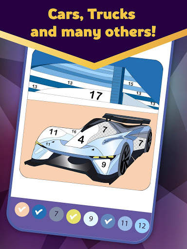 Super Duper - Cars Coloring by Numbers स्क्रीनशॉट 2