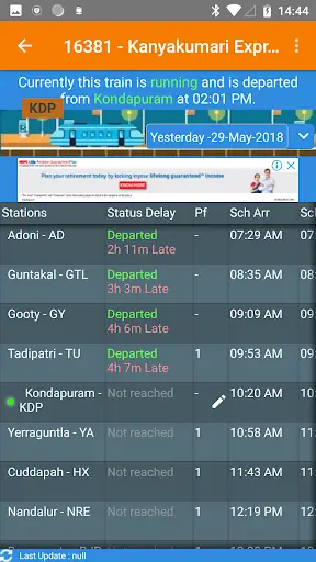 Running Train Status screenshot 2