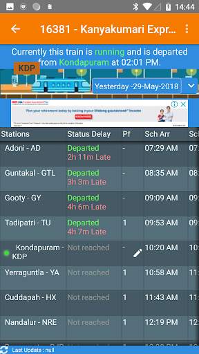 Running Train Status screenshot 2