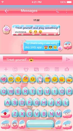 Ice cream Emoji Keyboard Theme screenshot 3