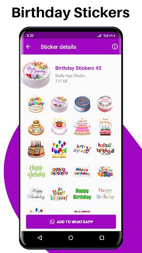 Happy Birthday Stickers For WA screenshot 2