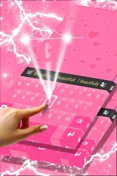 Pink Hearts Keyboard Theme 3 تصوير الشاشة