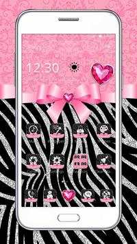 Zebra Launcher Pink Bow Theme screenshot 2