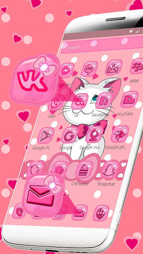 Pink Kitty Cute Theme screenshot 1