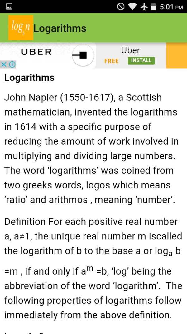 Logarithms screenshot 3