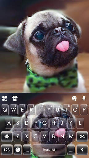 Latar Belakang Keyboard Cute Tongue Pug screenshot 5