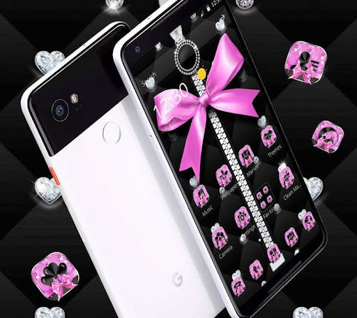 Pink Black Minny Bowknot Theme screenshot 4