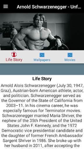 Arnold Schwarzenegger Life Story Movies Wallpapers screenshot 1