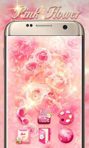Pink Flower Go Launcher Theme screenshot 1