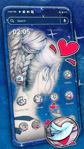 Girl Sketch Launcher Theme screenshot 1