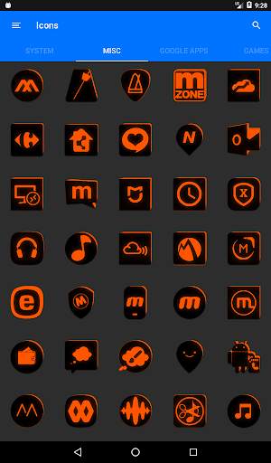 Flat Black and Orange IconPack screenshot 15