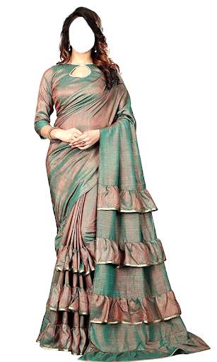 Women Ruffle Saree Photo Suit screenshot 13