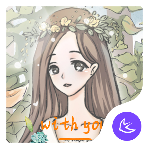 Cute Girl Kawaii Deer - APUS Launcher Theme आइकन