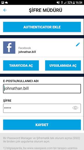 SAASPASS Şifre Yöneticisi & Au screenshot 6
