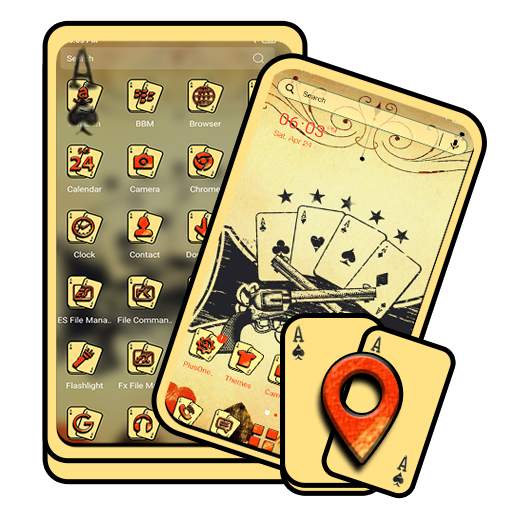 Vintage Cards Launcher Theme 1.0