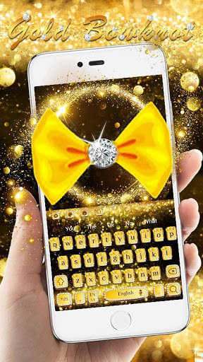 Gold Glitter Bowknot Keyboard screenshot 1