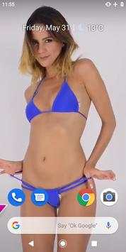 Hot Girl In Blue Bikini Video Wallpaper screenshot 2