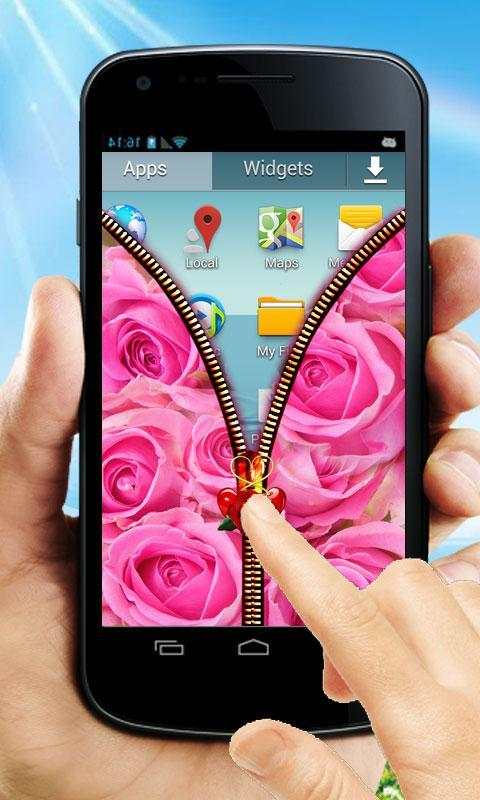Rose Zipper Lock Screen screenshot 8