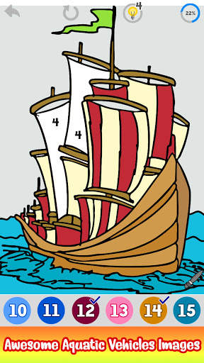 Aquatic Vehicles Paint by Number - Glitter   Color screenshot 5