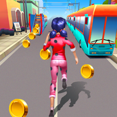 Ferrocarril tren dama surf Railway Train lady Surf icon