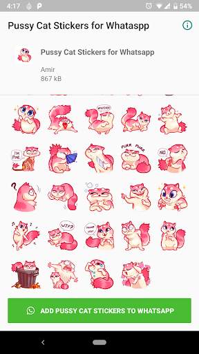Pussy Cat Stickers for Whatsapp - WAStickerApps screenshot 3