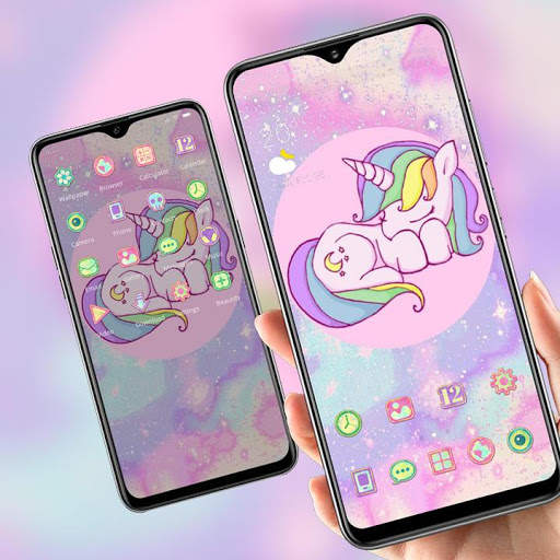 Merah muda bersinar tema unicorn sparkle galaxy screenshot 4