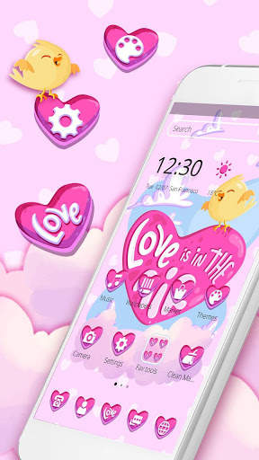 Pink Cartoon Love Heart Theme screenshot 3