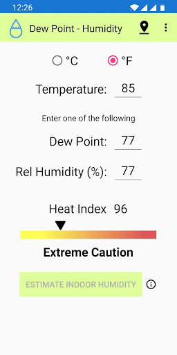 Dew Point - Humidity Calculator screenshot 1