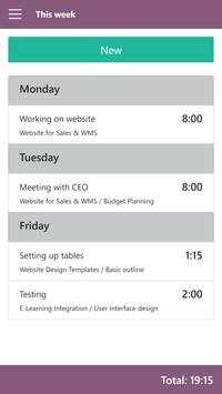Odoo Timesheets скриншот 2