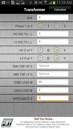 PTI Transformer screenshot 2