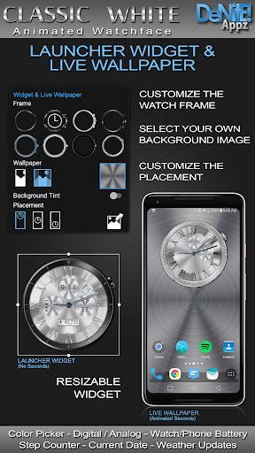 Classic White HD Watch Face screenshot 2