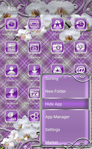 White Orchids Go Launcher theme screenshot 3
