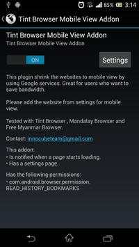 Tint Browser Mobile View addon screenshot 2