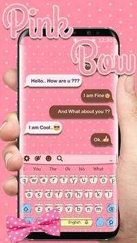 Pink Cute Tie  Keyboard Theme скриншот 2