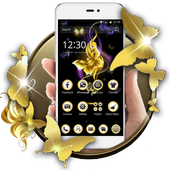 Golden Butterfly theme lock screen White jade icon