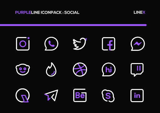 PurpleLine Icon Pack : LineX Purple Edition screenshot 2
