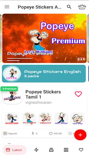Popeye Stickers for WhatsApp - WAStickerApps screenshot 1