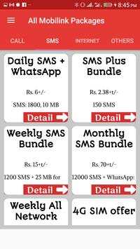 All Internet call, sms Packages 2019 screenshot 9