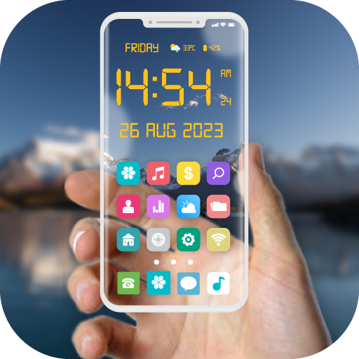 Transparent Wallpaper &amp; Clock icon