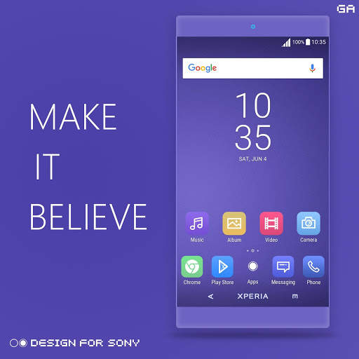 GA™ Theme | PURPLE - 🎨Design For SONY 3 تصوير الشاشة