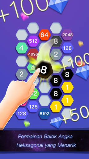 Hexa Cell - Permainan asah otak 2048 screenshot 1