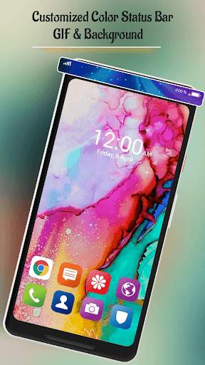 Customized Color Status Bar - GIF & Background screenshot 1